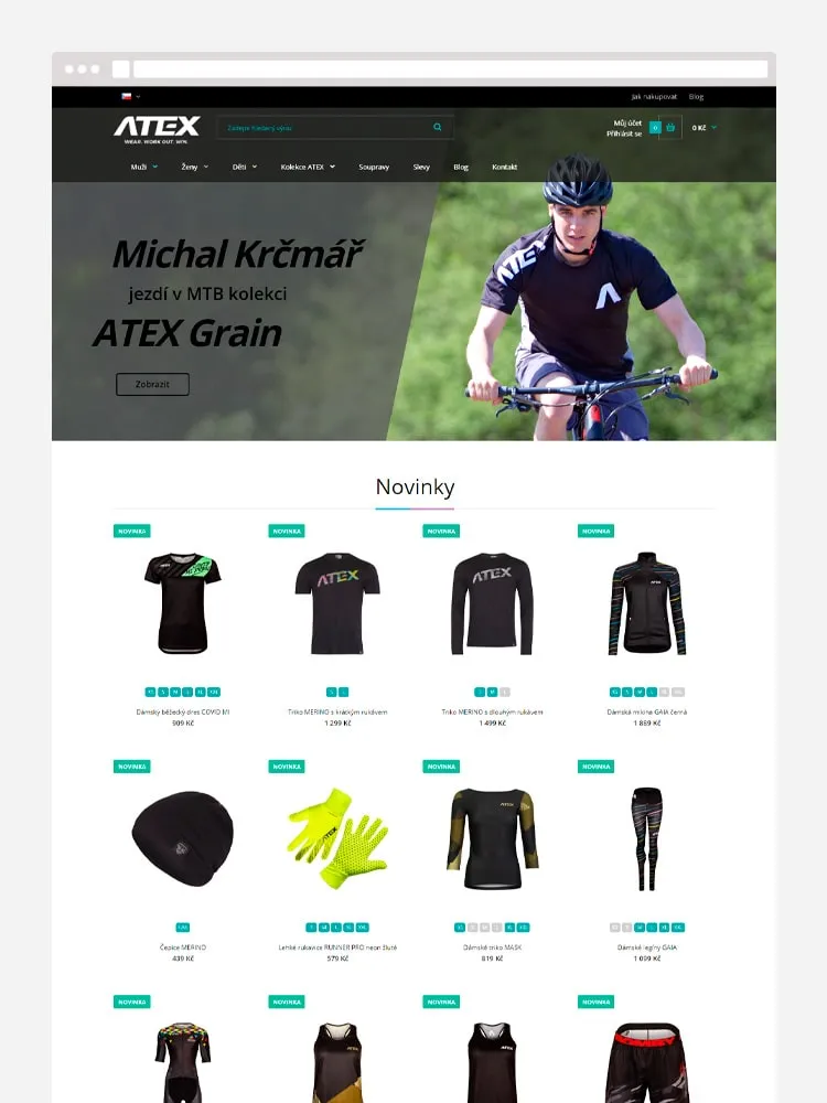 E-shop se sportovním oblečením ATEX